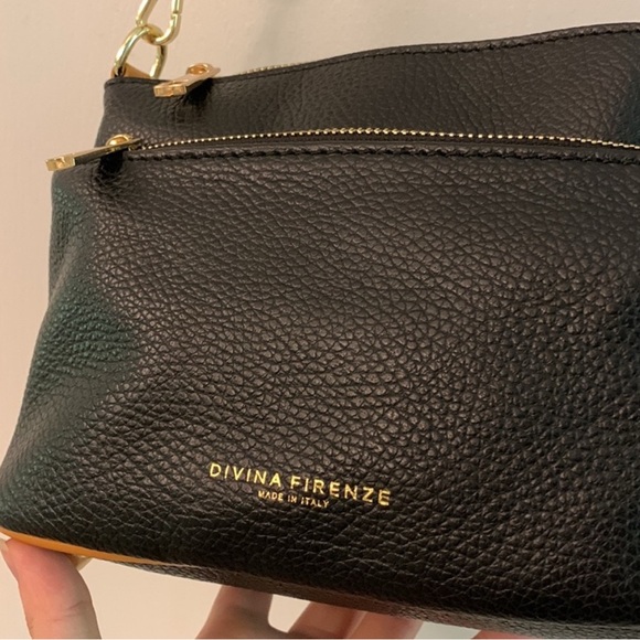 Divina Firenze black pebbled leather bag made in Italy excellent condition - Picture 3 of 11